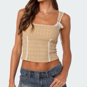 Edikted beige Textured Bustier Top size XS NWT
